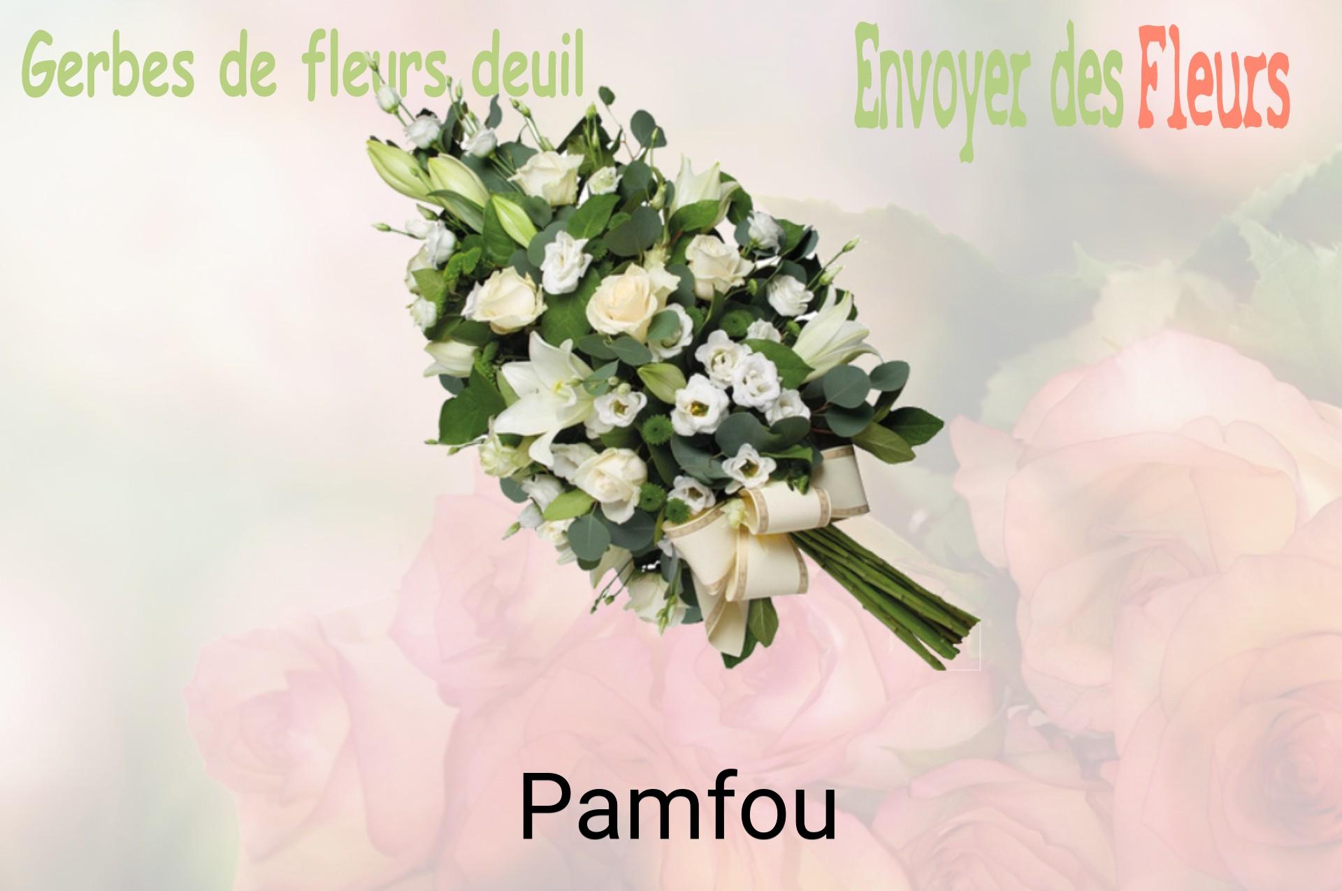 Gerbe de fleurs de deuil livrée à Pamfou